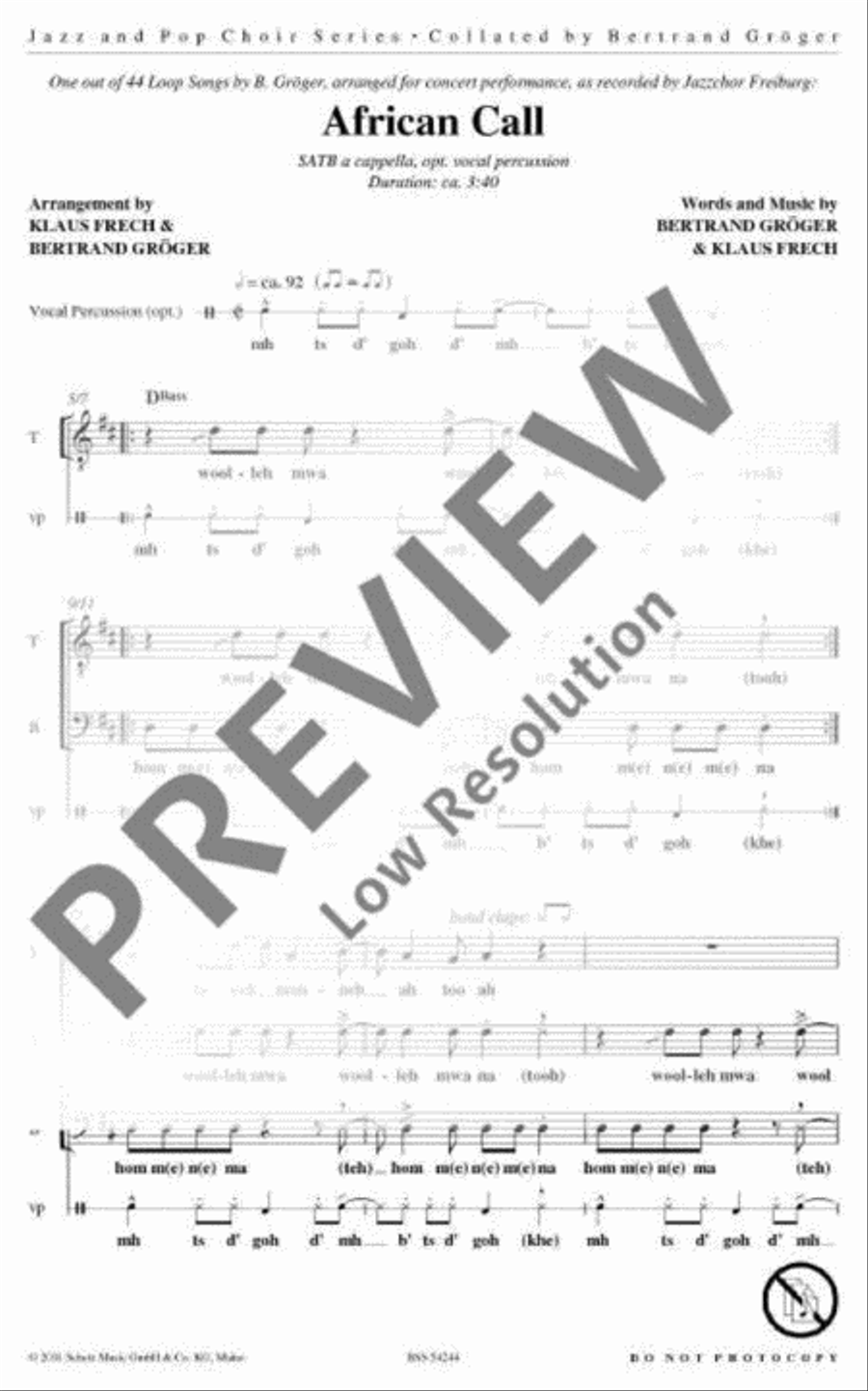 African Call 4-Part scores gallery preview page 4