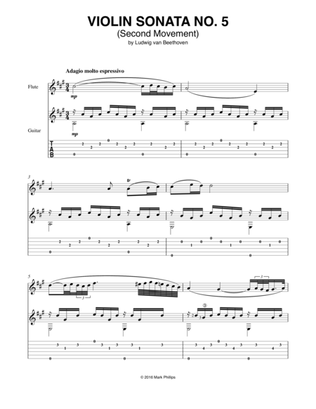 Book cover for Violin Sonata No. 5 (Second Movement Theme)