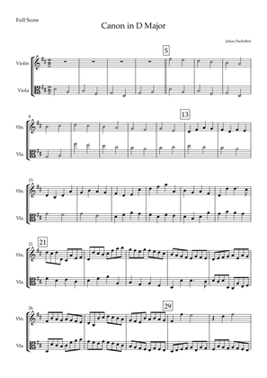 Canon in D Major (Johann Pachelbel) for Violin & Viola Duo