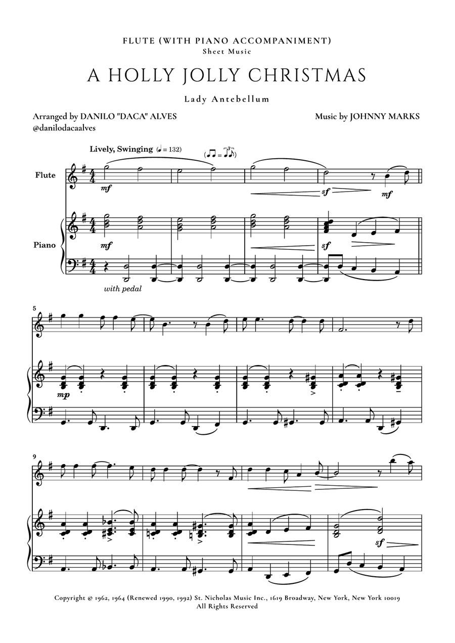 A Holly Jolly Christmas Flute Solo scores gallery preview page 1