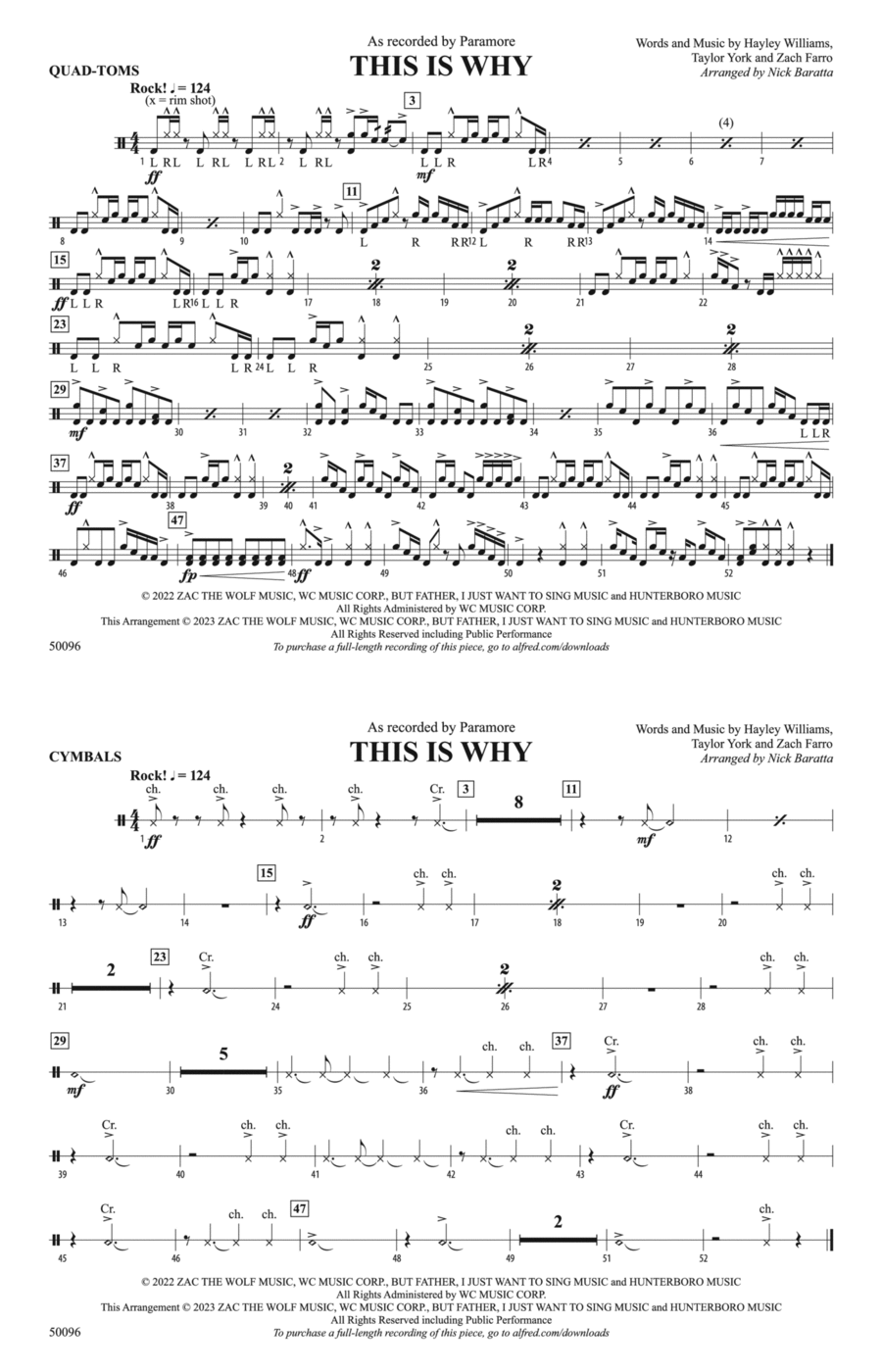 This Is Why: Quad-Toms This Is Why: Quad-Toms Marching Band scores gallery preview page 1