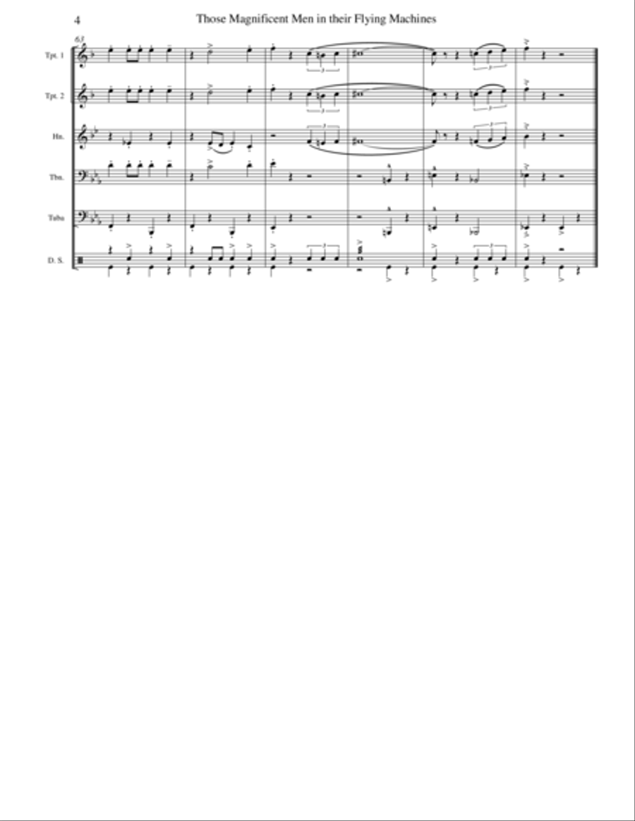 Those Magnificent Men In Their Flying Machines Brass Quintet scores gallery preview page 4