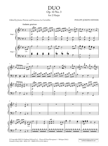 Duo Op. 10 No. 3 for 2 Harps