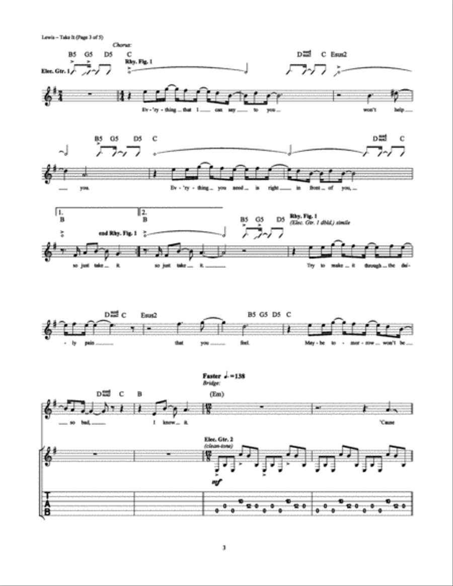 Take It Electric Guitar scores gallery preview page 3