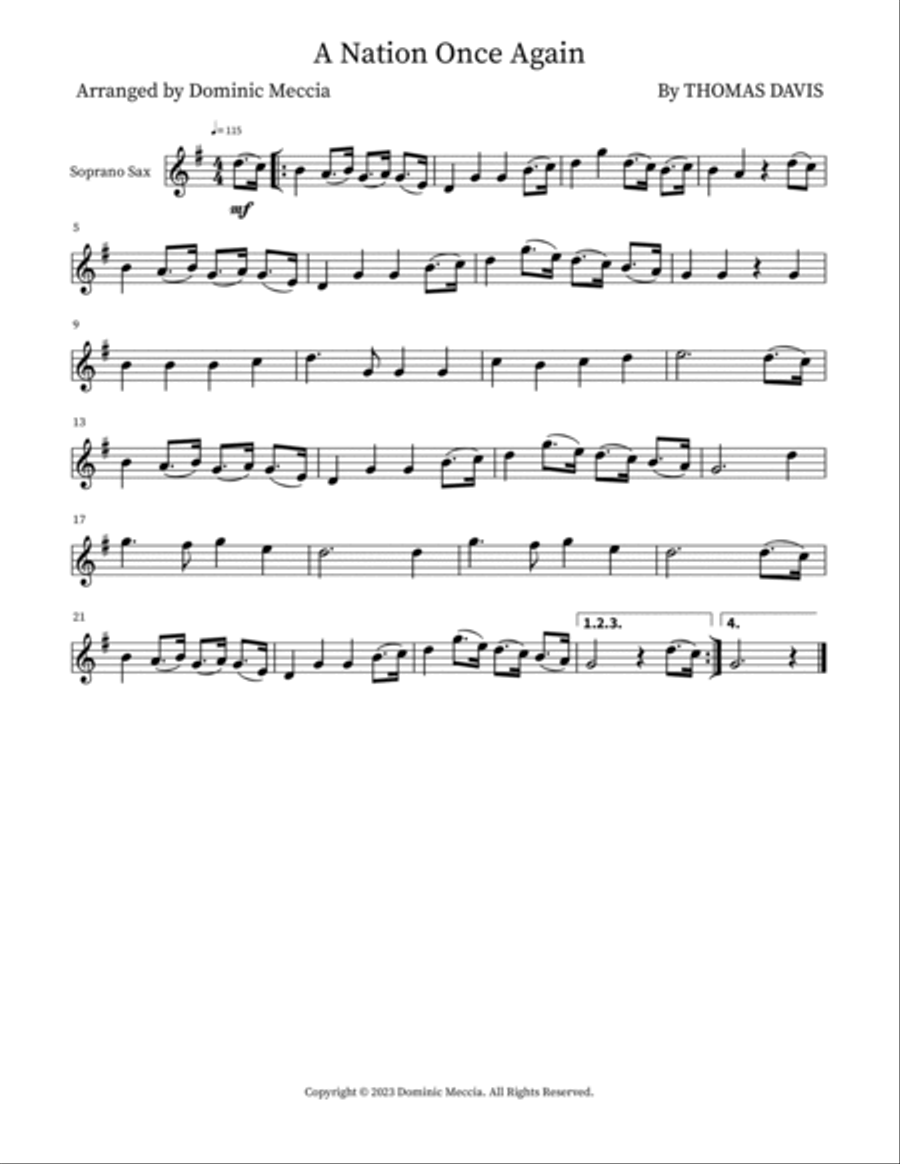 A Nation Once Again A Nation Once Again Tenor Saxophone scores gallery preview page 3