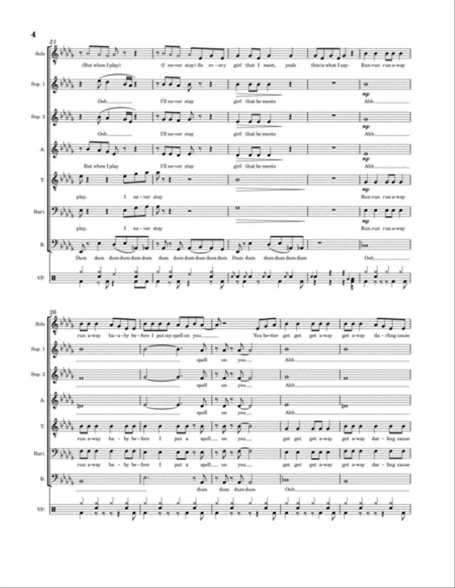 Runaway Baby A Cappella scores gallery preview page 4