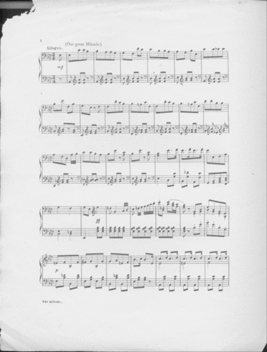 The Mikado. Potpourri Piano Solo scores gallery preview page 3
