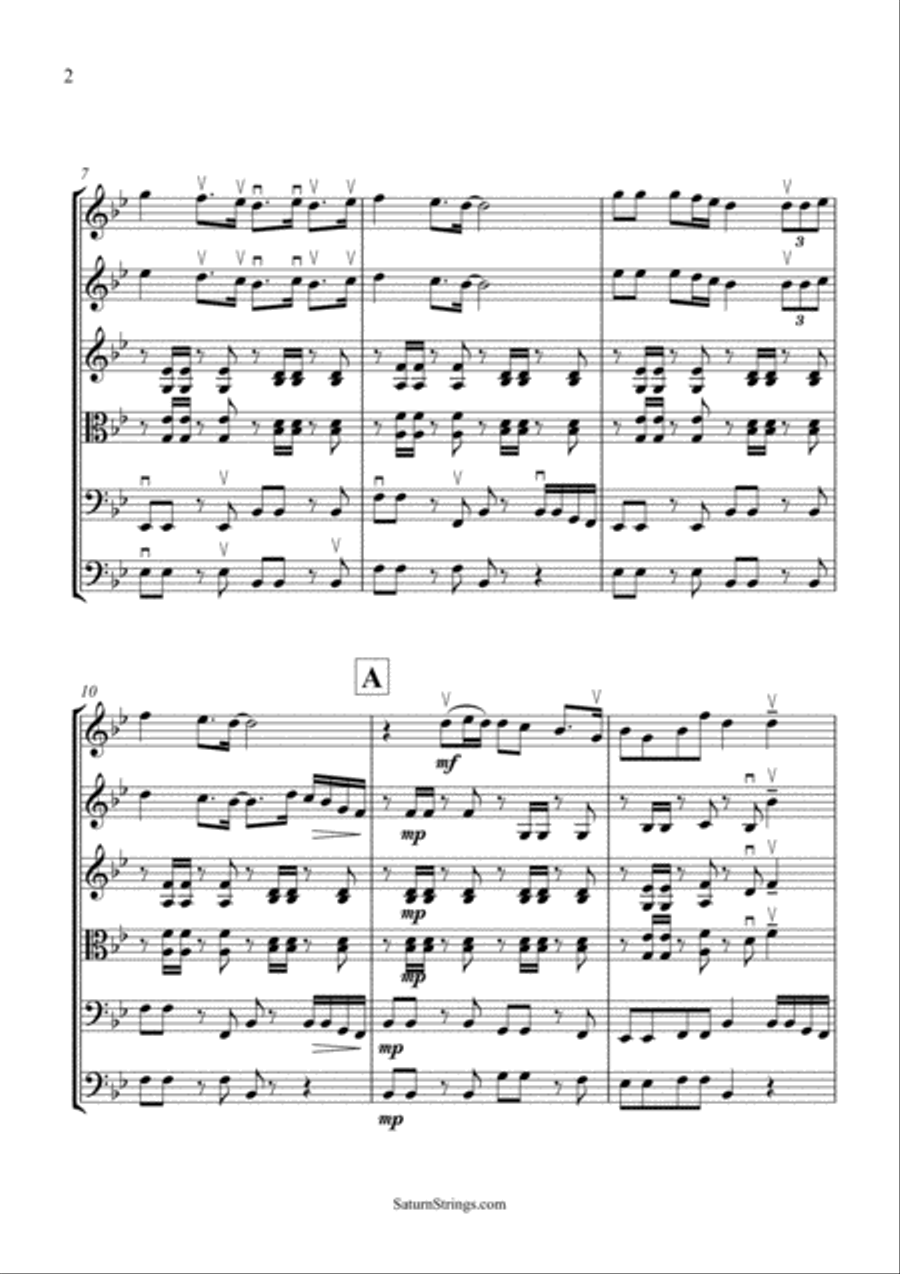 One Love (people Get Ready) String Quartet scores gallery preview page 5