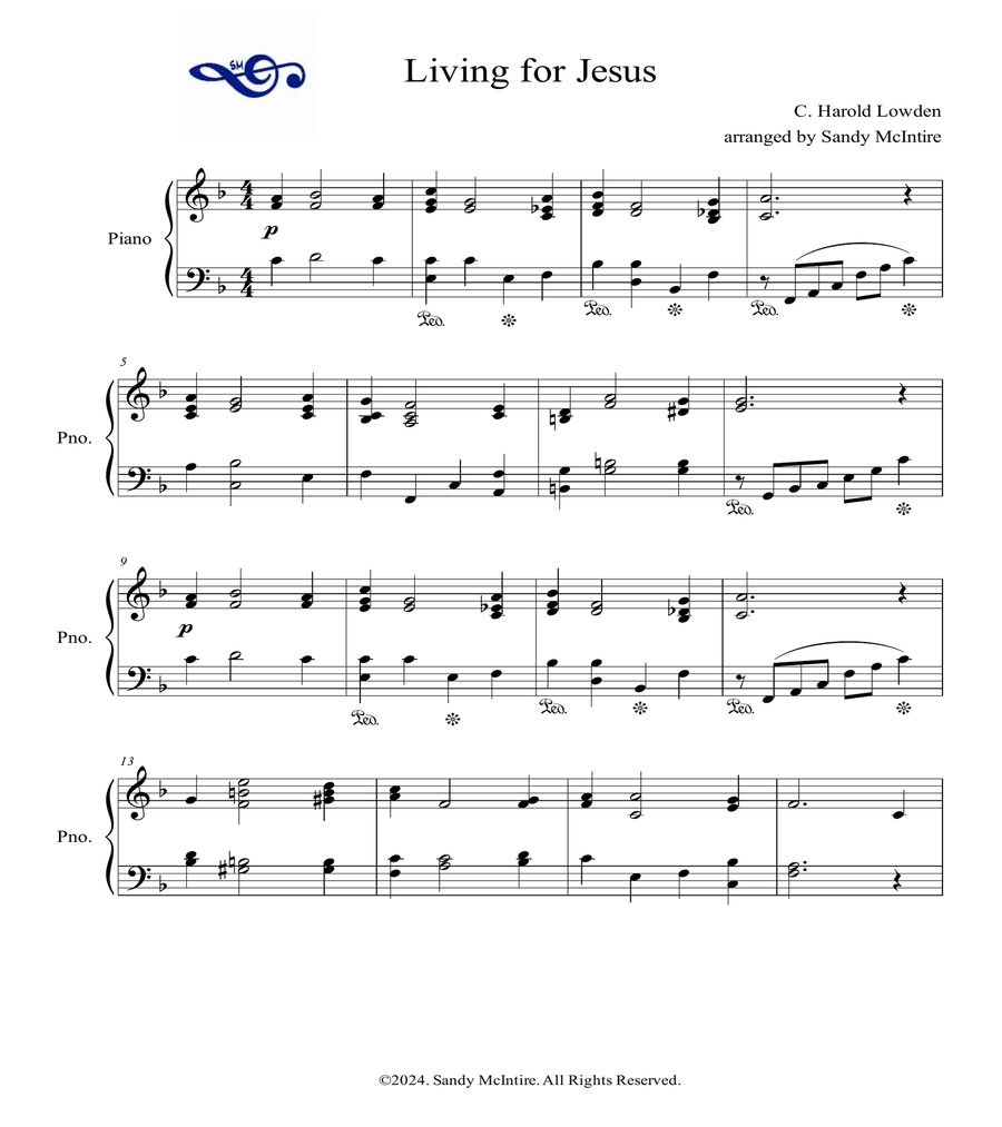 Living for Jesus Living for Jesus Piano Solo scores gallery preview page 2