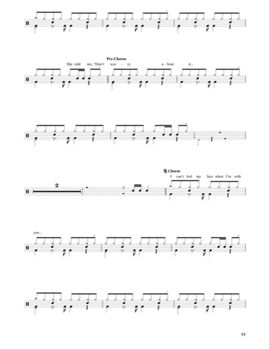 Can't Feel My Face Drum Set scores gallery preview page 2