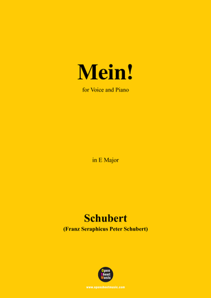 Book cover for Schubert-Mein,in E Major,Op.25,No.11,for Voice and Piano