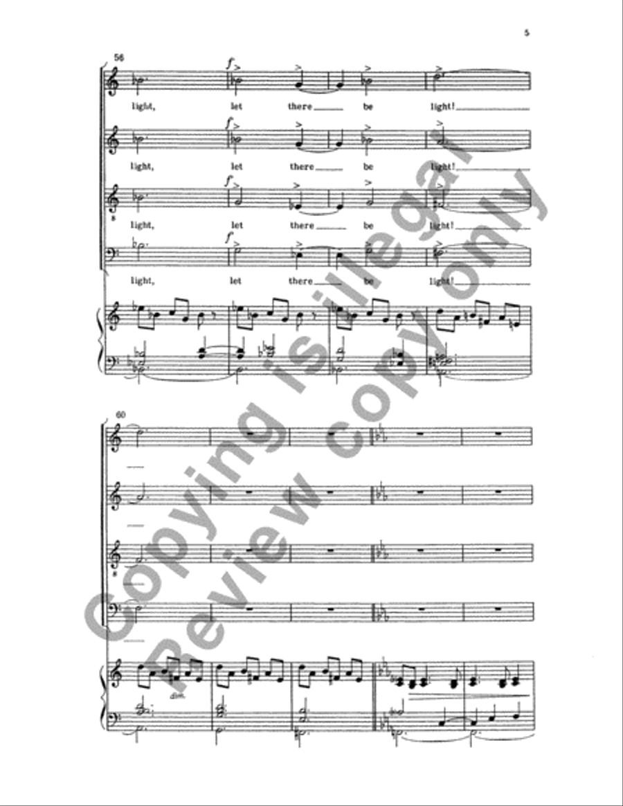 Let There Be Light! (Choral Score) 4-Part scores gallery preview page 6