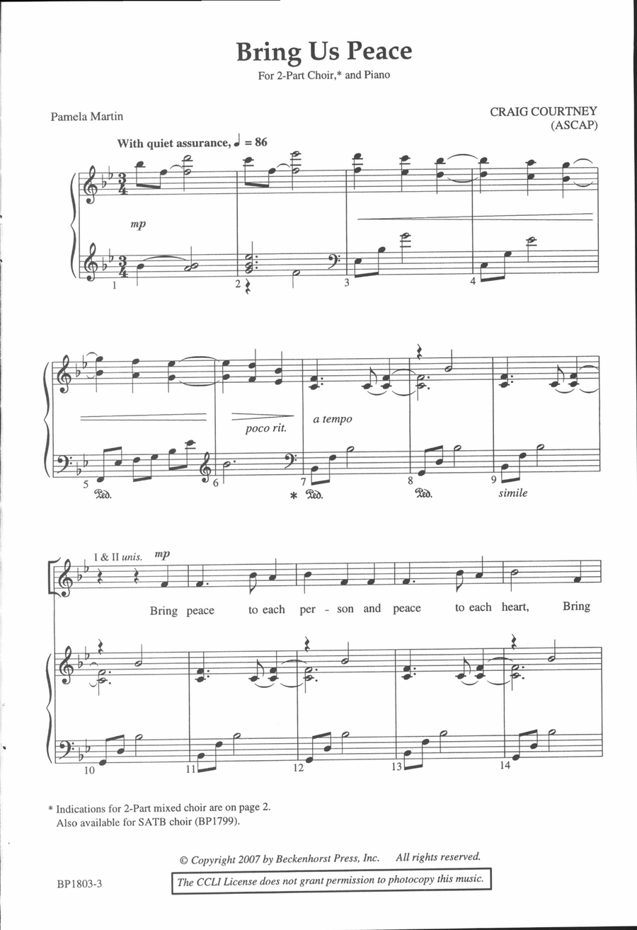 Bring Us Peace - 2-Part 2-Part scores gallery preview page 2