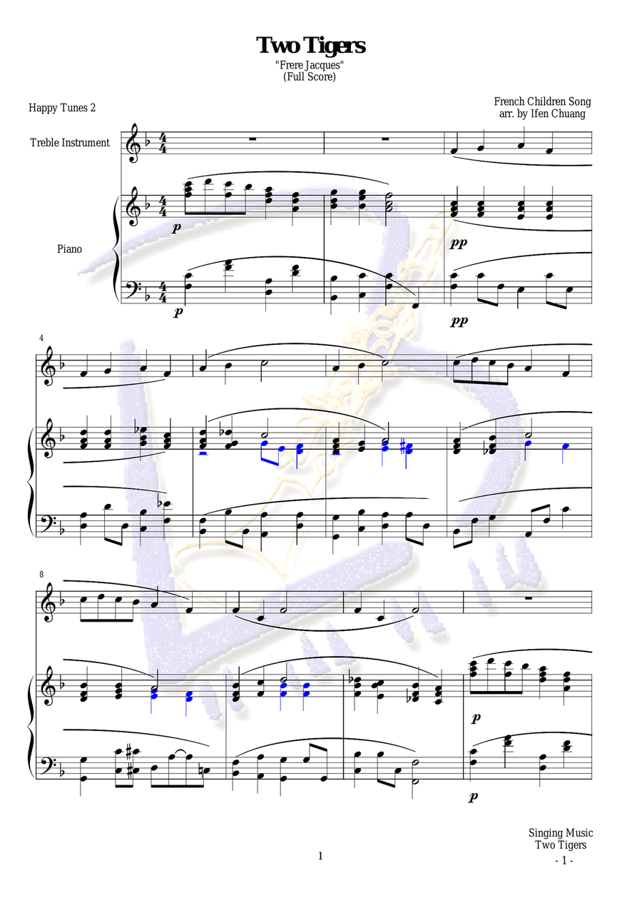 Two Tigers Large Ensemble scores gallery preview page 1