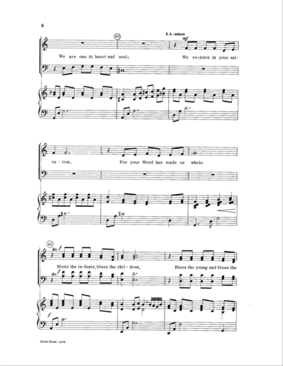 Come Down, Lord Come Down, Lord 4-Part scores gallery preview page 6