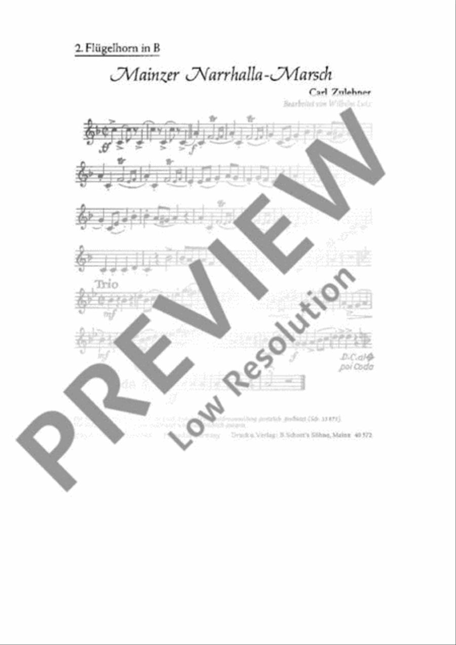 Mainzer Narrhalla-Marsch Mainzer Narrhalla-Marsch Flugelhorn scores gallery preview page 2