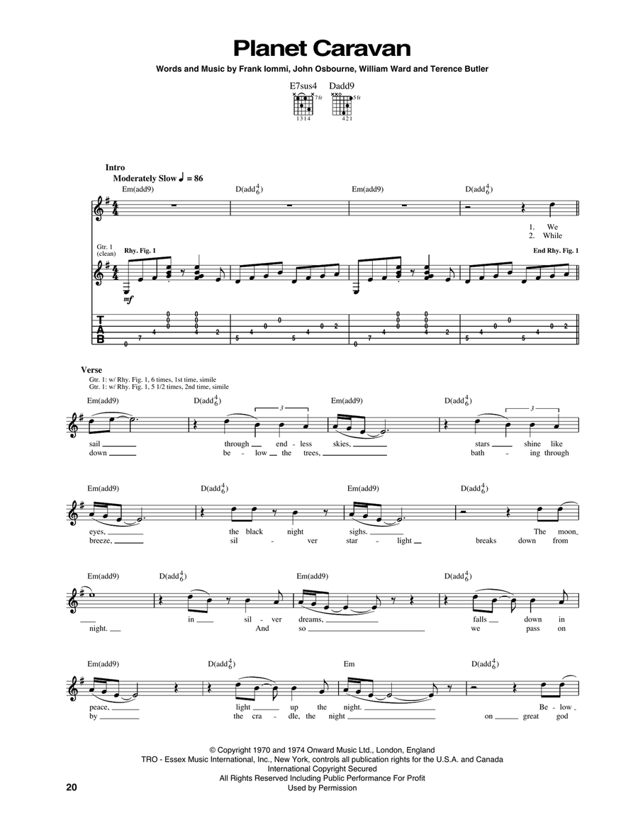 Planet Caravan Planet Caravan Acoustic Guitar scores gallery preview page 1
