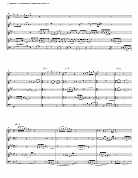 Prelude 05 from Well-Tempered Clavier, Book 2 (Woodwind Quintet) image number null