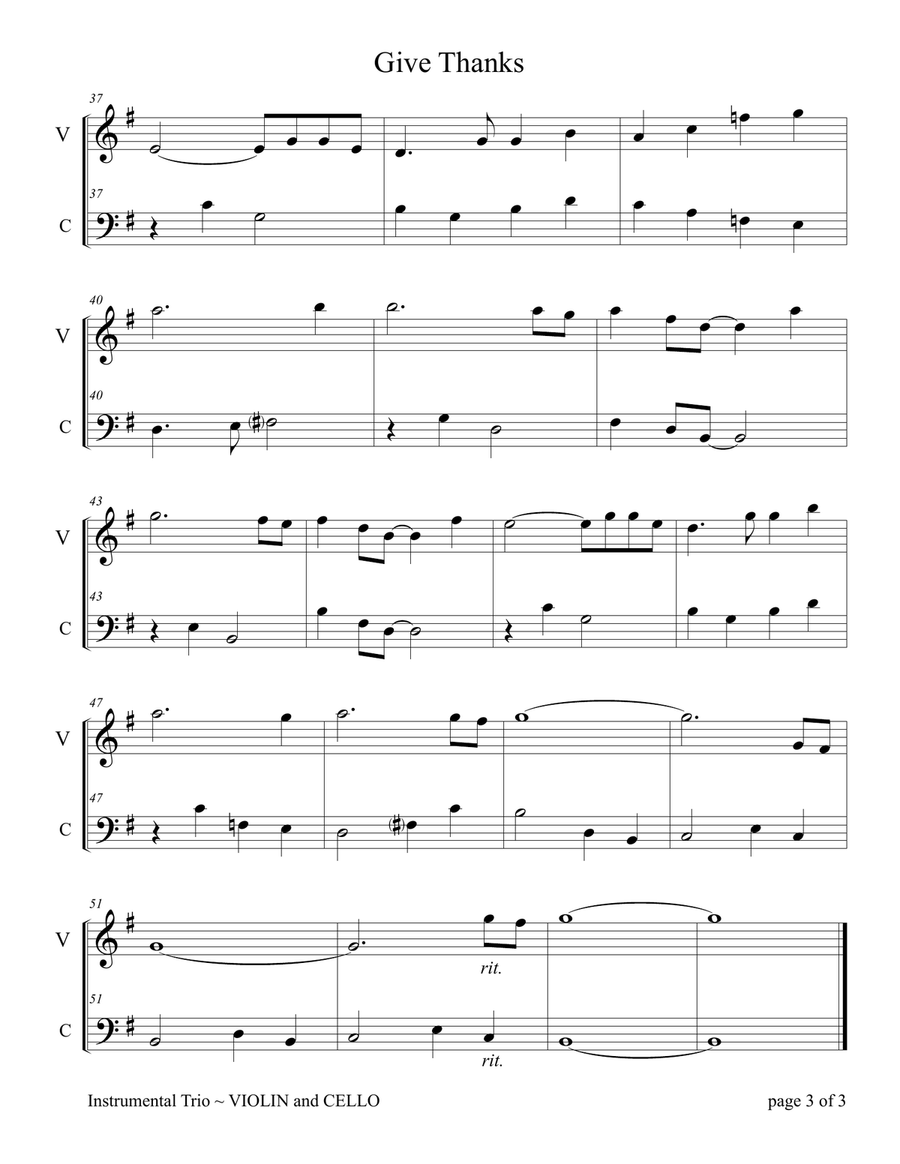 Give Thanks Piano Trio scores gallery preview page 3