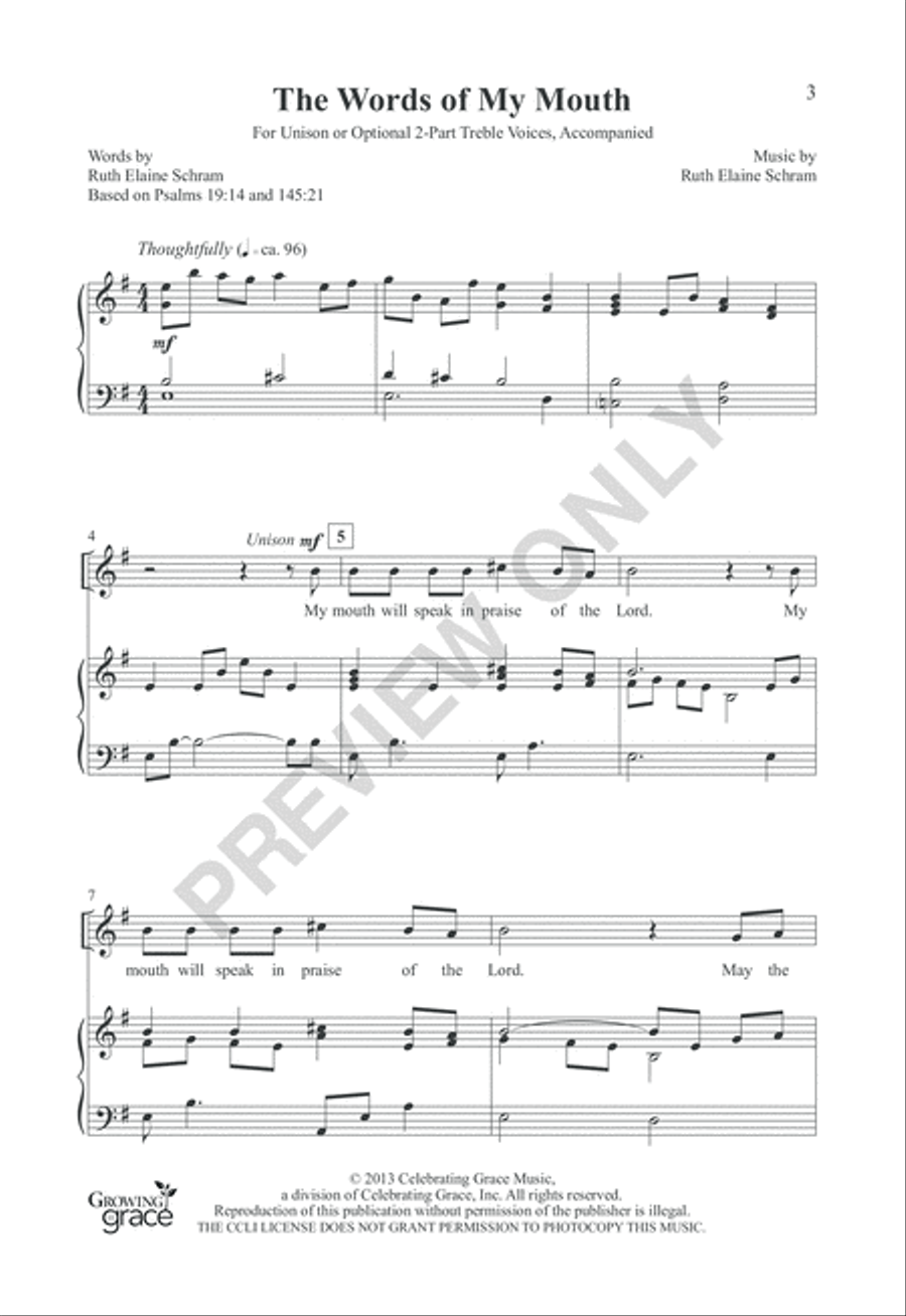 The Words of My Mouth The Words of My Mouth Unison Choir scores gallery preview page 2