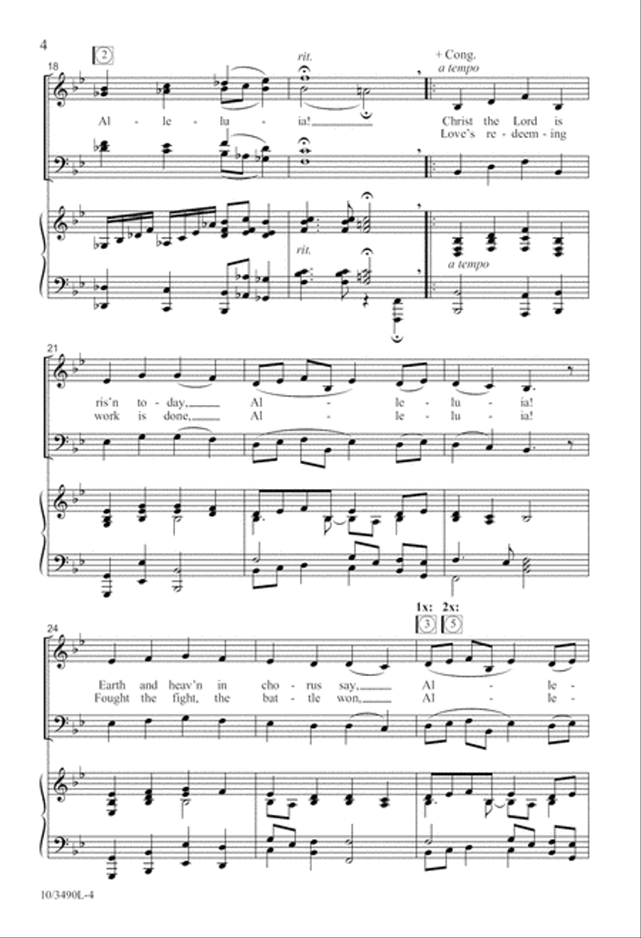 Christ the Lord is Risen Today 4-Part scores gallery preview page 4