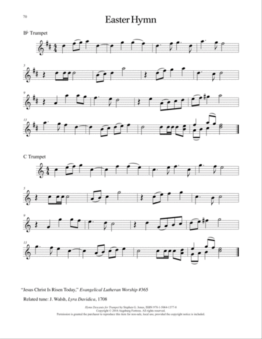 Hymn Descants for Trumpet C Trumpet scores gallery preview page 71