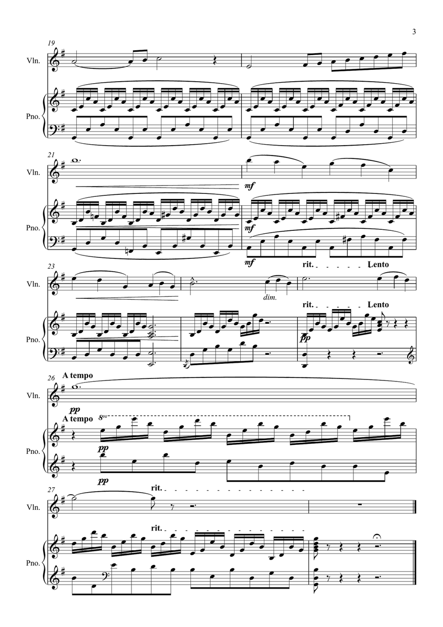 Saint-Saëns: Le Carnaval des Animaux XIII. Le Cygne (The Swan) - violin and piano Violin Solo scores gallery preview page 3