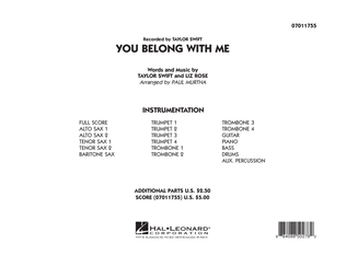Book cover for You Belong With Me - Full Score