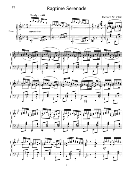 Ragtime Serenade for Solo Piano image number null