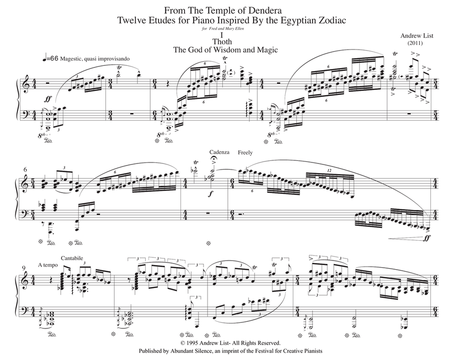 From the Temple of Dendera:12 Etudes for Piano Piano Method scores gallery preview page 3
