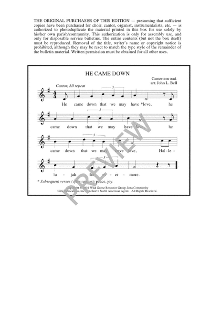 He Came Down 4-Part scores gallery preview page 5