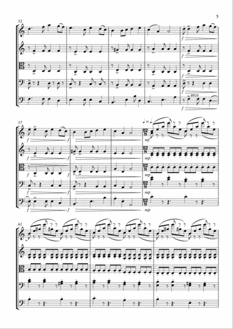 Korobeiniki (Tetris Theme) String Orchestra scores gallery preview page 5