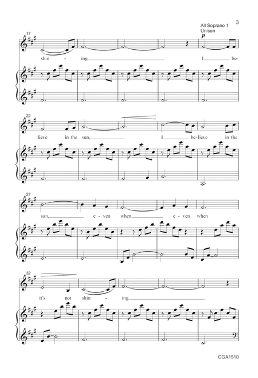I Believe (SSA) SSA scores gallery preview page 3