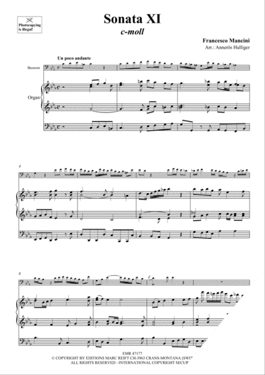 Sonata XI Bassoon scores gallery preview page 3