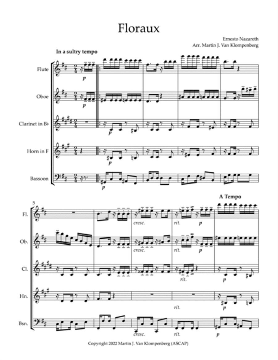 Floraux Woodwind Quintet scores gallery preview page 4