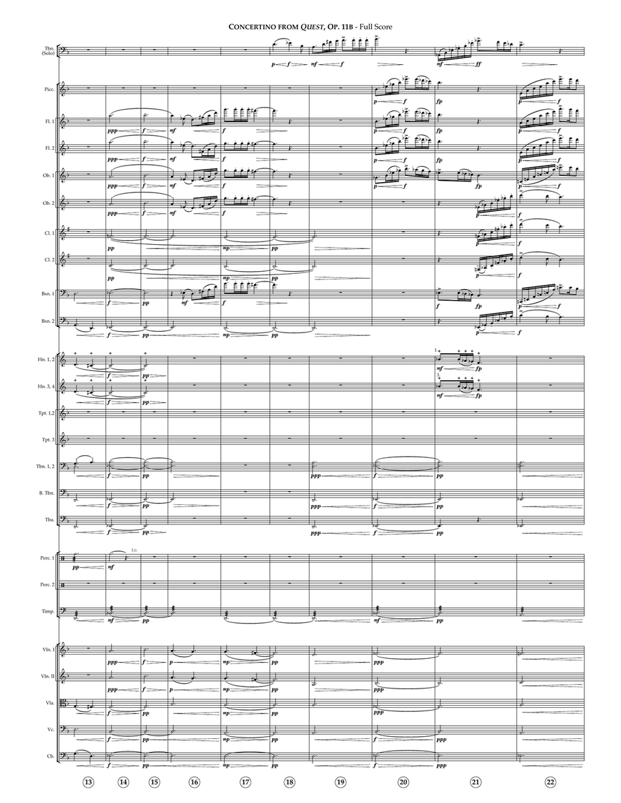 Concertino from Quest, Op. 11b (trombone and orchestra) Full Orchestra scores gallery preview page 6