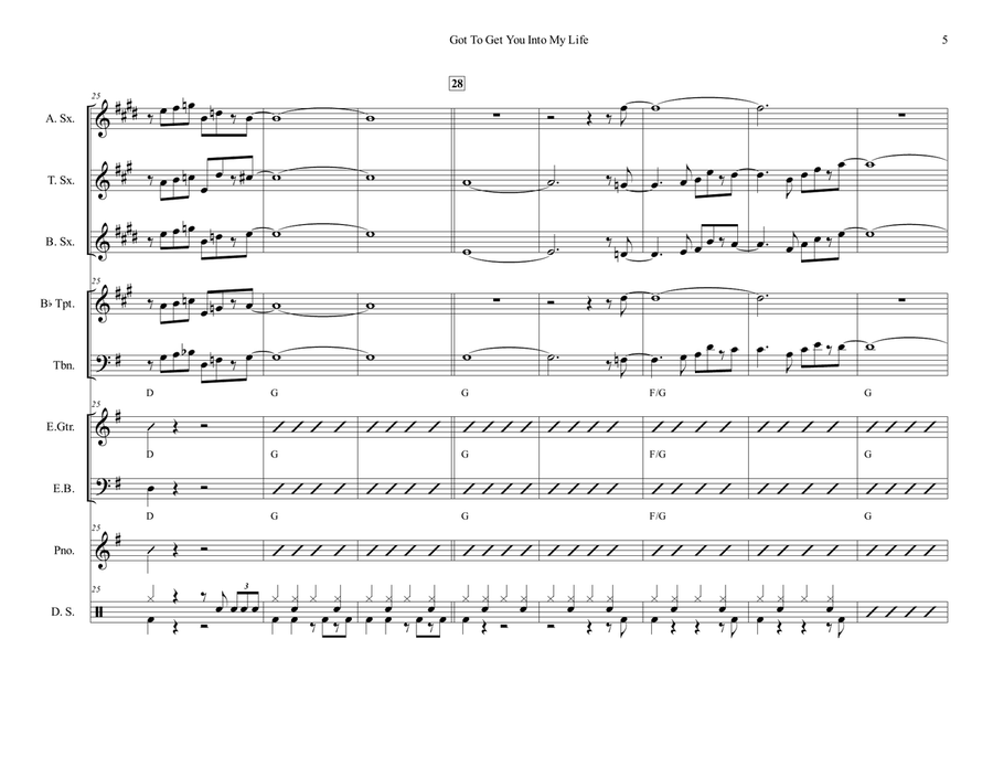 Got To Get You Into My Life Cover Band scores gallery preview page 5