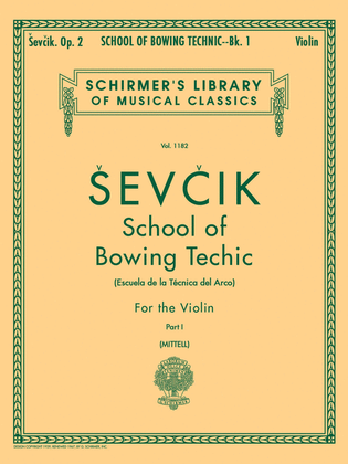 Book cover for School of Bowing Technics, Op. 2 – Book 1