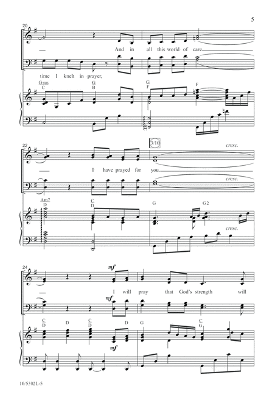 I Will Pray for You 4-Part scores gallery preview page 5