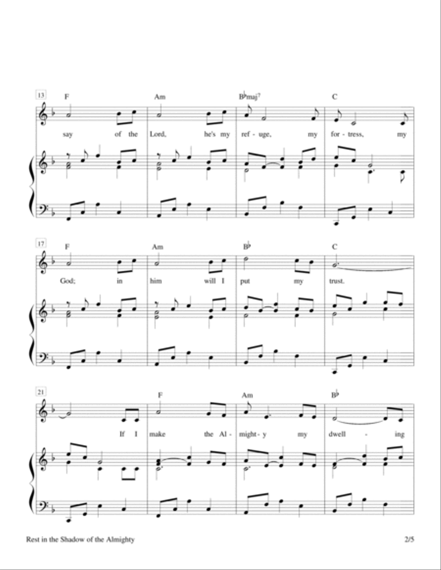 Rest in the Shadow of the Almighty (Psalm 91) Voice scores gallery preview page 2