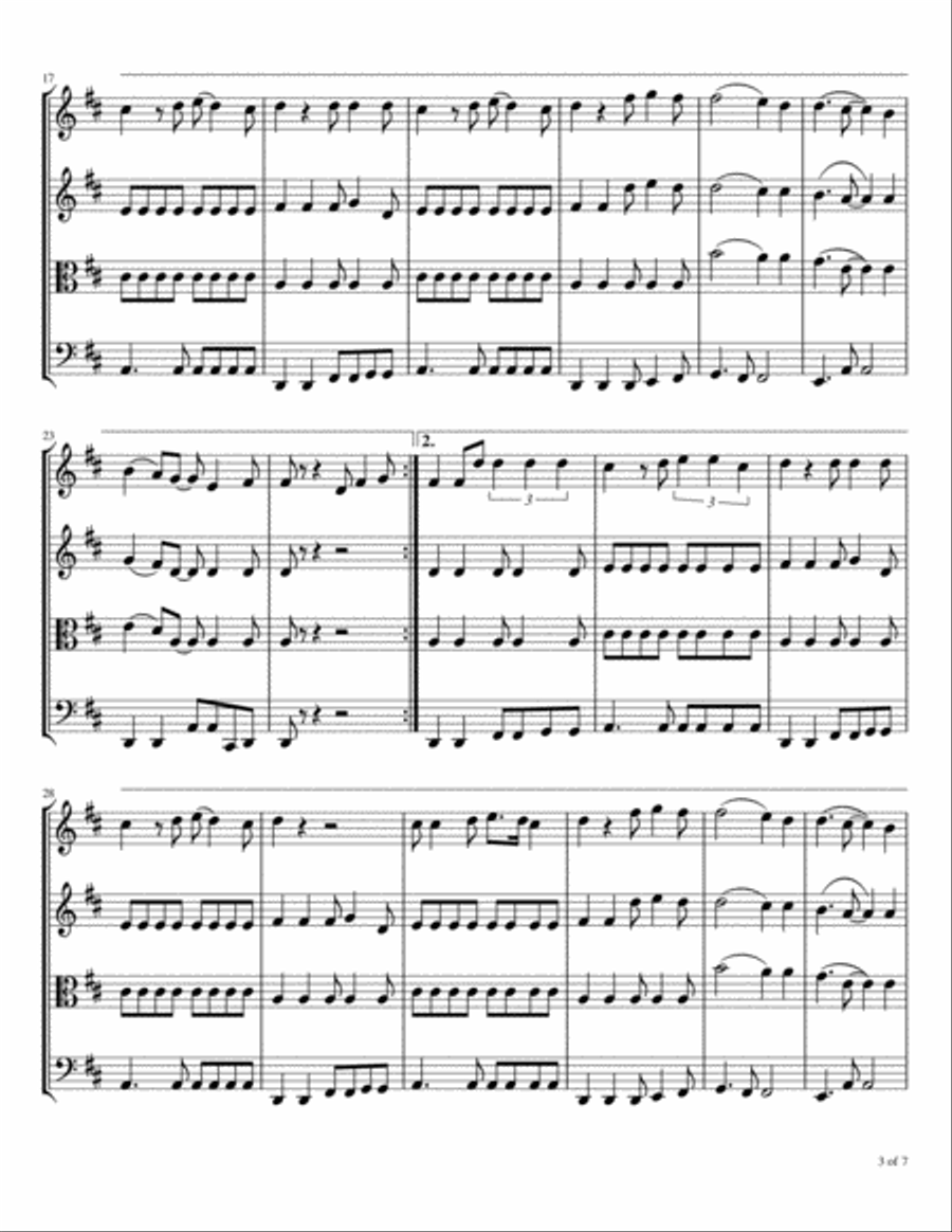 Turn! Turn! Turn! (to Everything There Is A Season) String Quartet scores gallery preview page 4