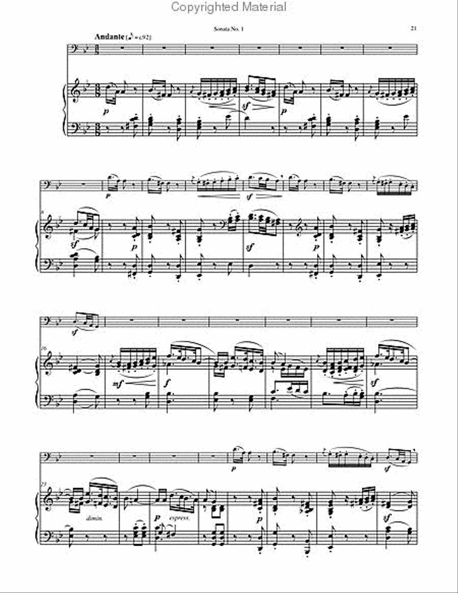 Sonata No. 1 Op. 45 for Trombone & Piano Piano Accompaniment scores gallery preview page 5
