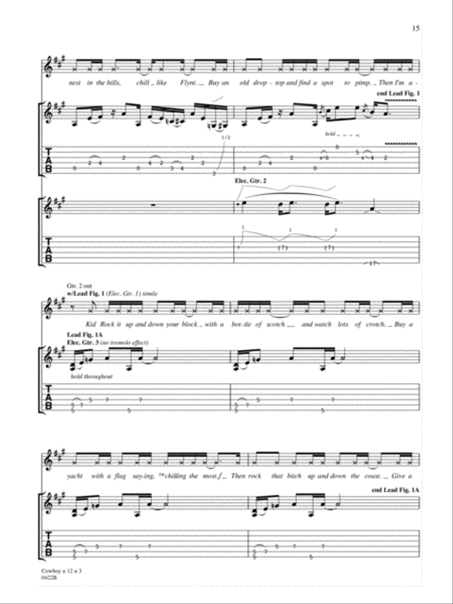 Cowboy Guitar Tablature scores gallery preview page 3