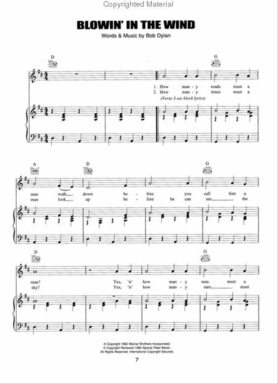 Dylan Piano, Vocal, Guitar scores gallery preview page 3
