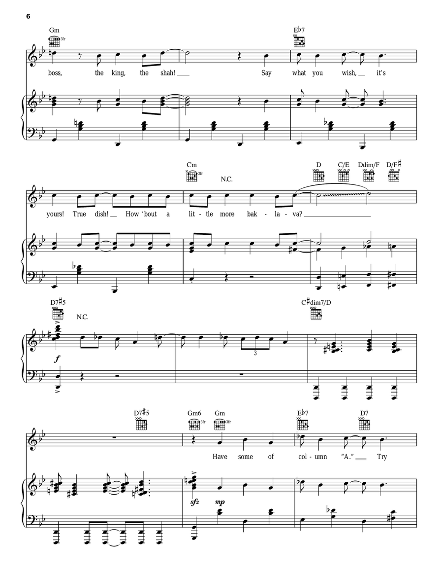 Friend Like Me (Stageplay Version) (from Aladdin: The Broadway Musical) Guitar scores gallery preview page 6