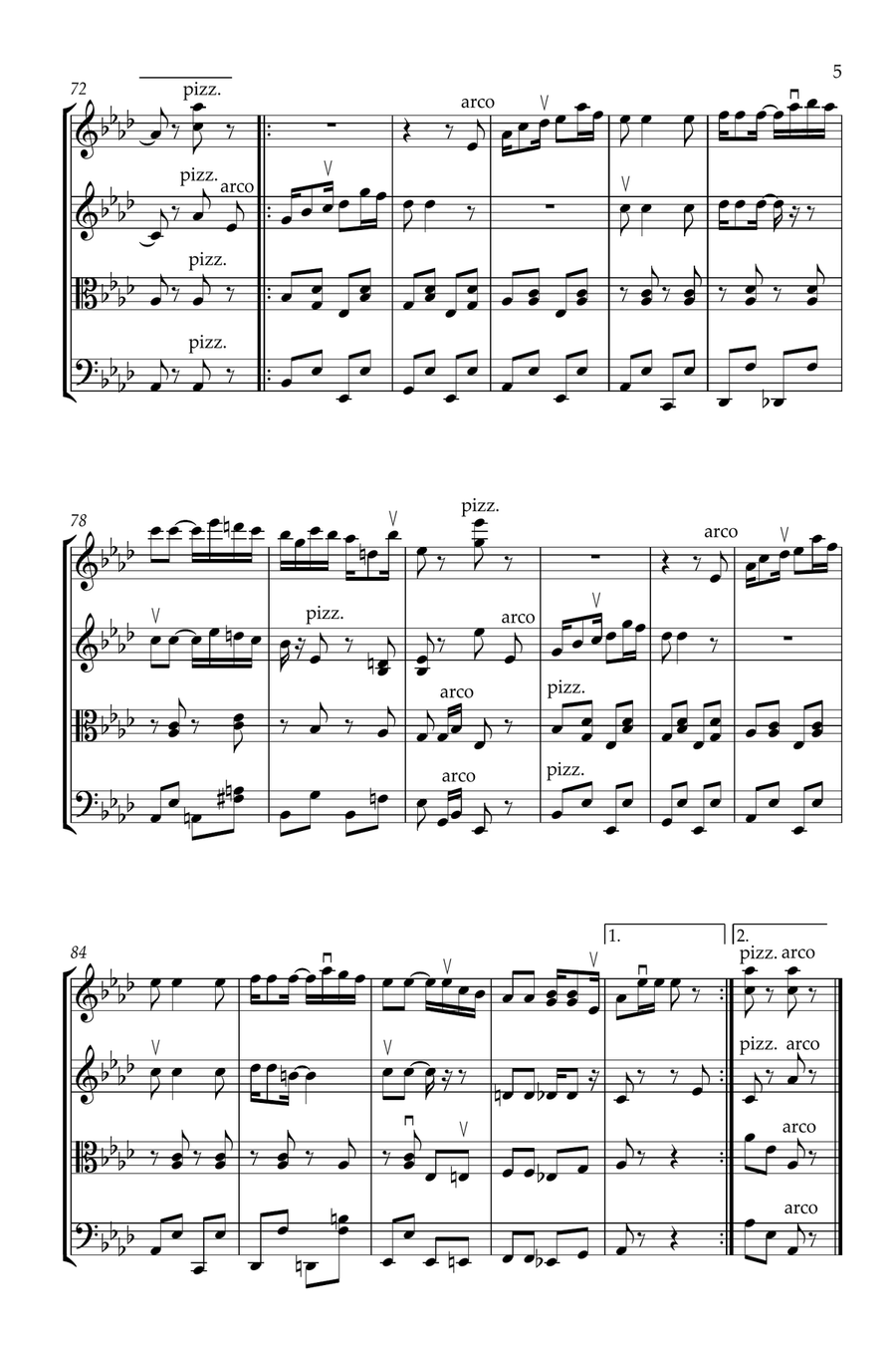 Peacherine Rag String Quartet scores gallery preview page 5