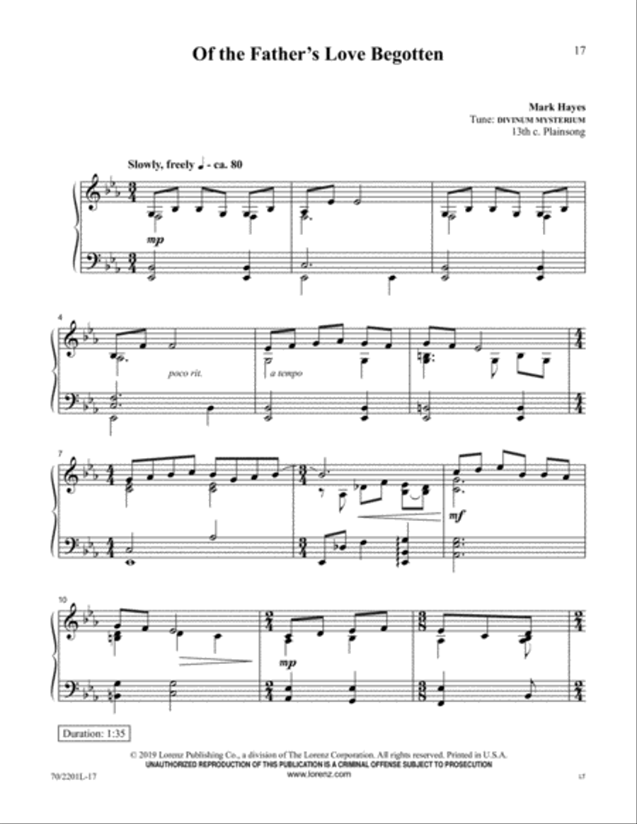 Mark Hayes Christmas Miniatures Piano Solo scores gallery preview page 11