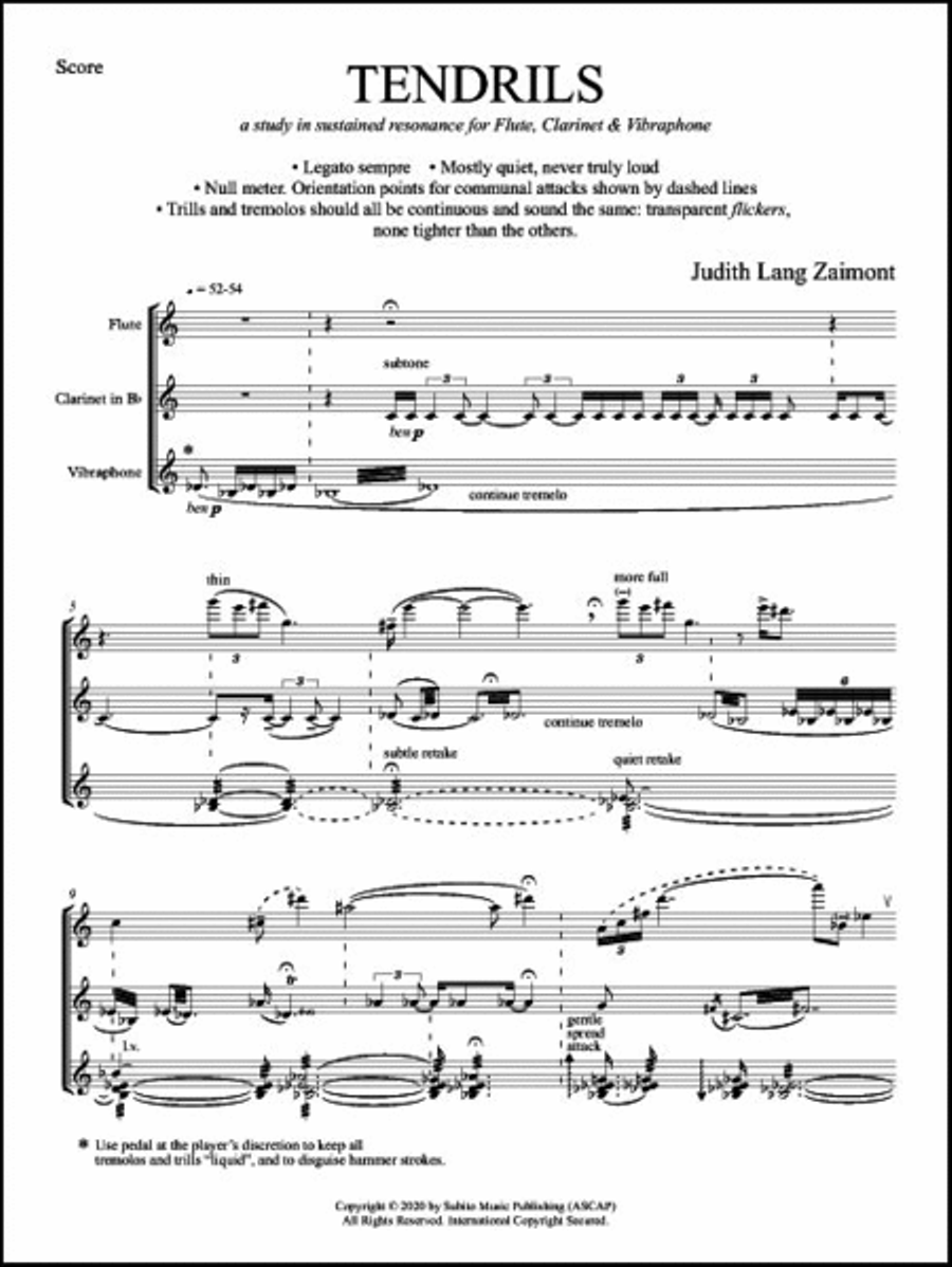 Tendrils Clarinet scores gallery preview page 3