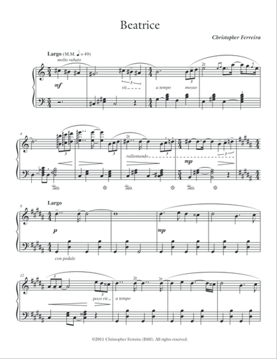 Beatrice Piano Solo scores gallery preview page 2