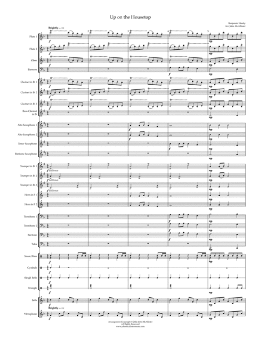 Up on the Housetop - Concert Band Concert Band scores gallery preview page 3